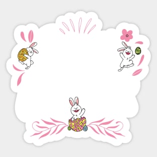 Happy Easter Bunny Rabbit Face Funny Easter Day Women Girls Sticker